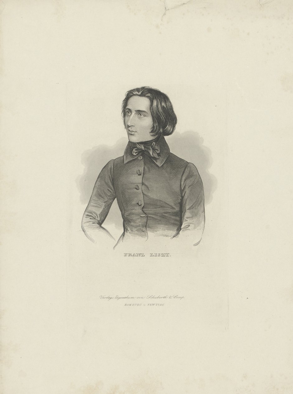 Portrait du compositeur Franz Liszt, 1840-1850 - Unbekannt
