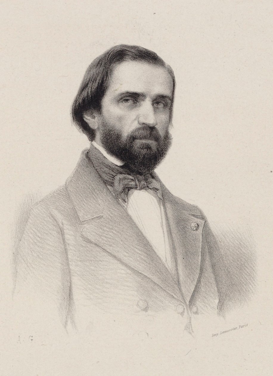 Portrait du compositeur Giuseppe Verdi 1813-1901, c. 1850 - Unbekannt