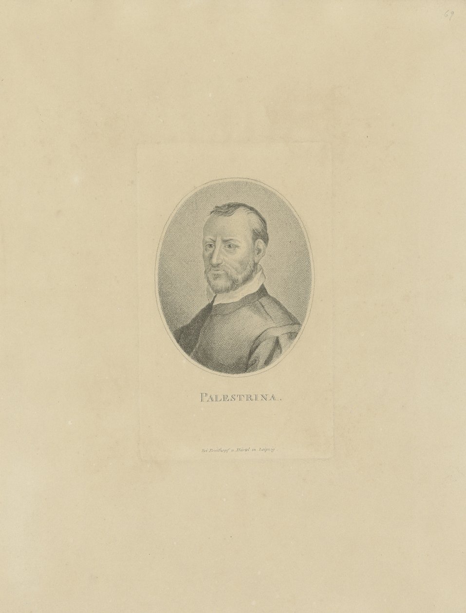 Portrait du compositeur Giovanni Pierluigi da Palestrina 1526-1594, c. 1800 - Unbekannt