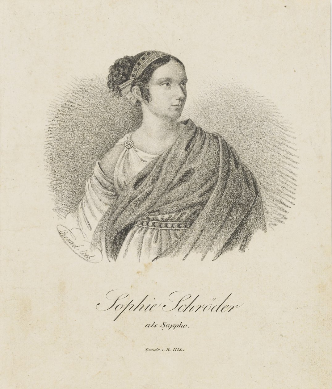Portrait de la chanteuse et actrice Sophie Schröder en Sappho - Unbekannt
