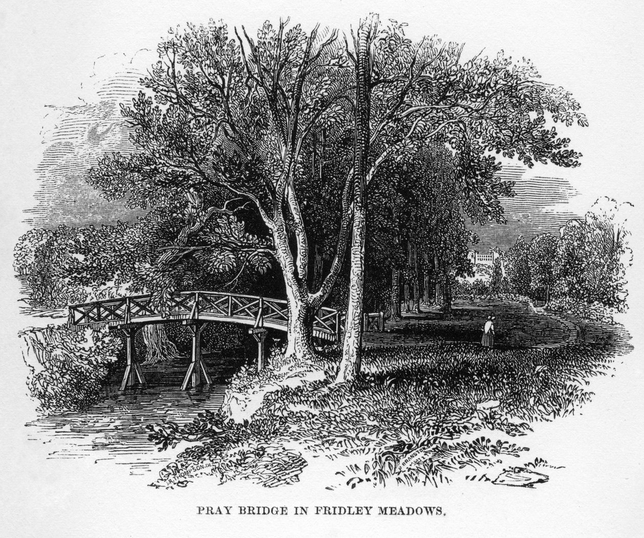 Pont de Pray dans les prés de Fridley, Surrey, 19ème siècle - Unbekannt
