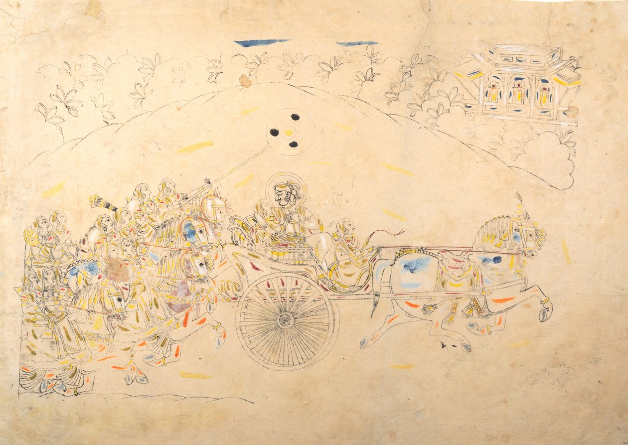 Étude préparatoire pour un portrait de Man Singh et son harem, 1810-15 - Unbekannt
