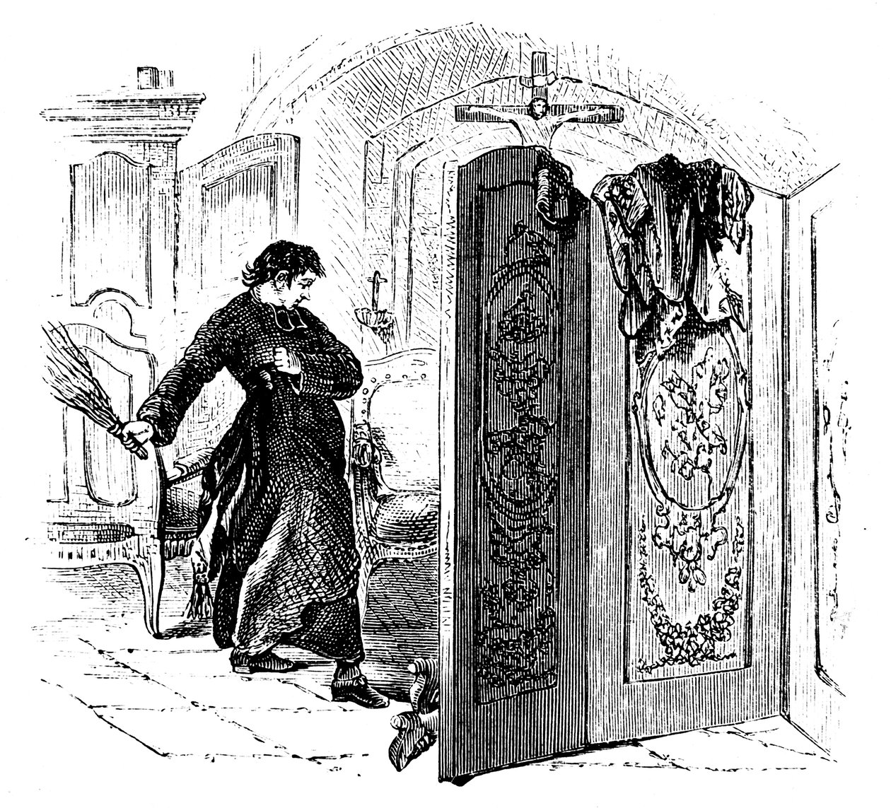 Prêtre fouettant un pénitent avec un bouleau, vers 1876 - Unbekannt