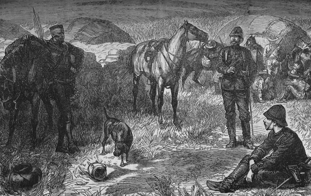 Le Prince Louis Napoléon et son groupe avant la surprise zouloue, vers 1880 - Unbekannt