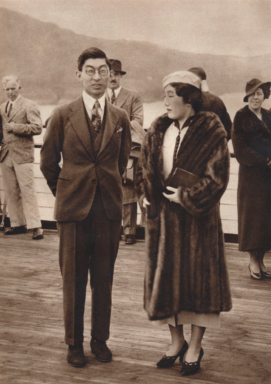 Le prince et la princesse Chichibu arrivant sur le Queen Mary, 12 avril 1937 - Unbekannt