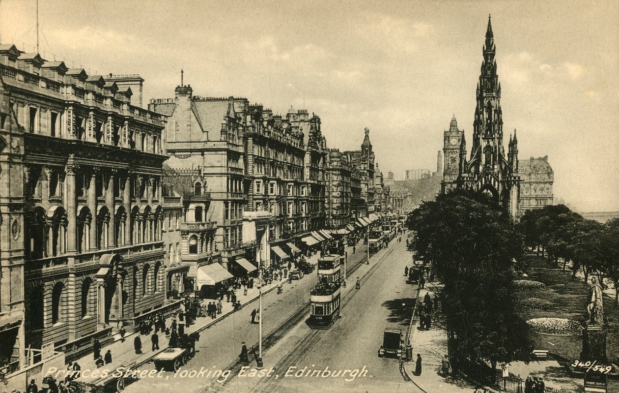 Princes Street regardant vers l
