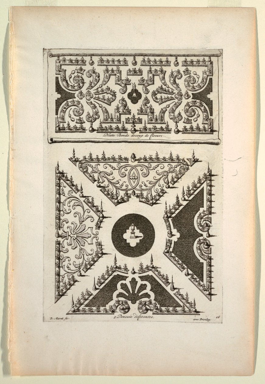 Impression, Bande plate de fleurs (cinq variations différentes) - Unbekannt