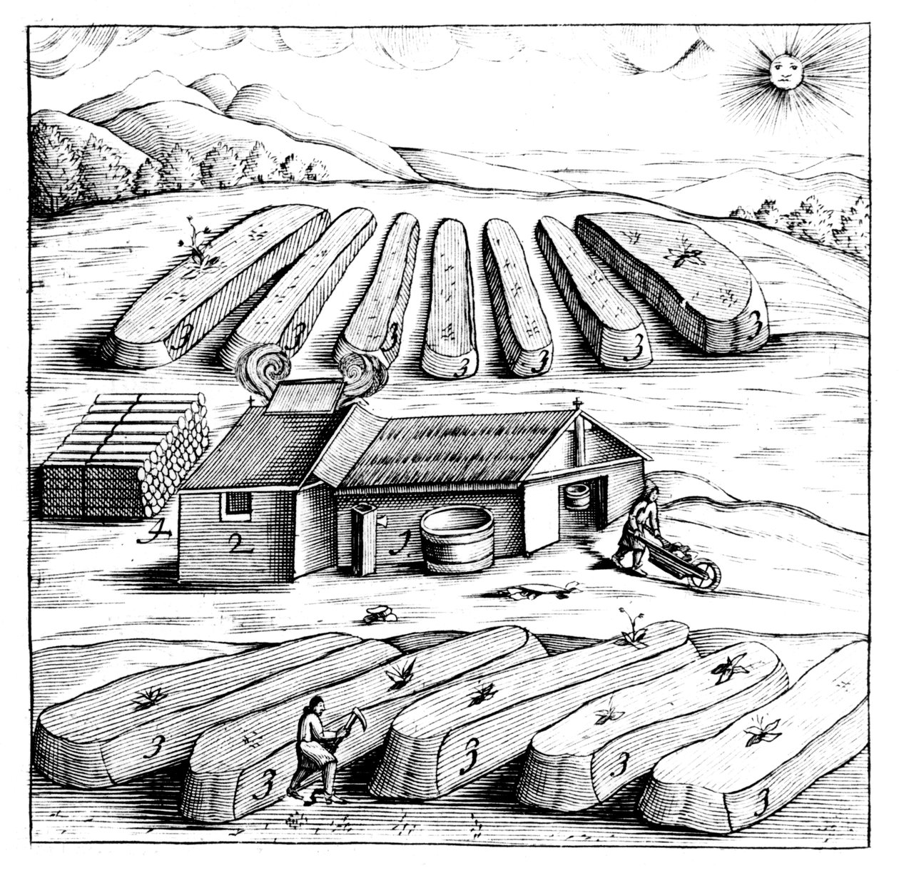 Production de salpêtre, nitrate de potassium ou KN03, 1683 - Unbekannt