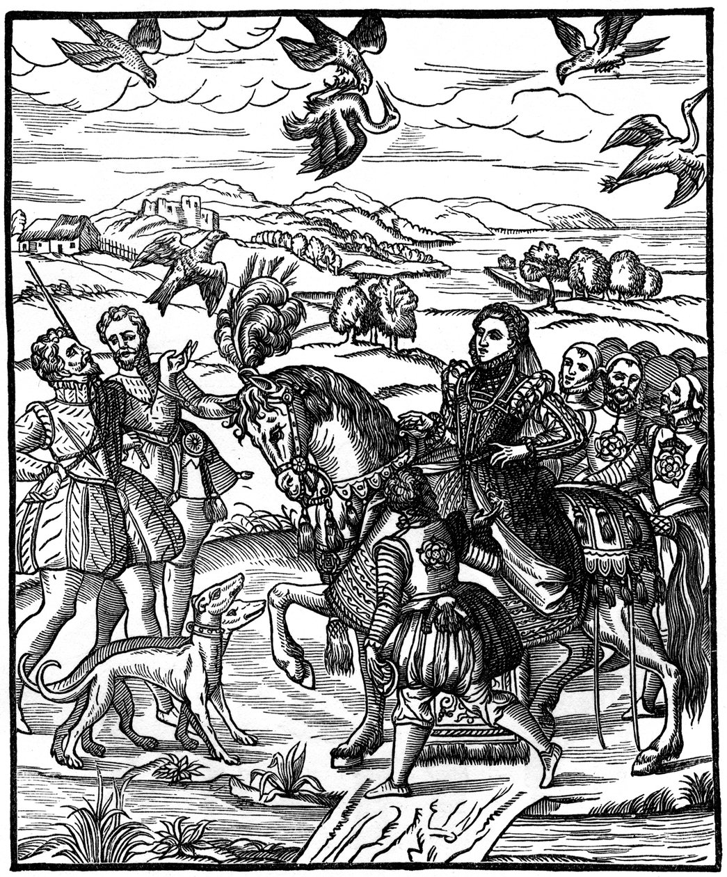 La reine Élisabeth I chassant au faucon, 1575, 1910 - Unbekannt