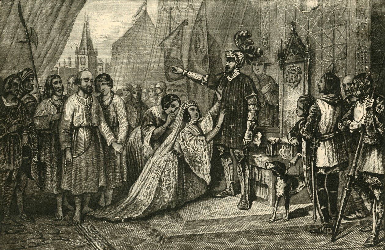 La reine Philippa intercédant pour les citoyens de Calais, 1347, 1890 - Unbekannt