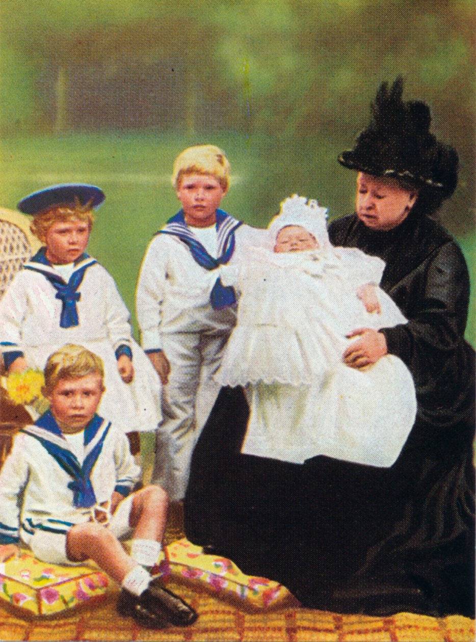 Reine Victoria 1819-1901 avec certains de ses arrière-petits-enfants, à Osborne House sur l