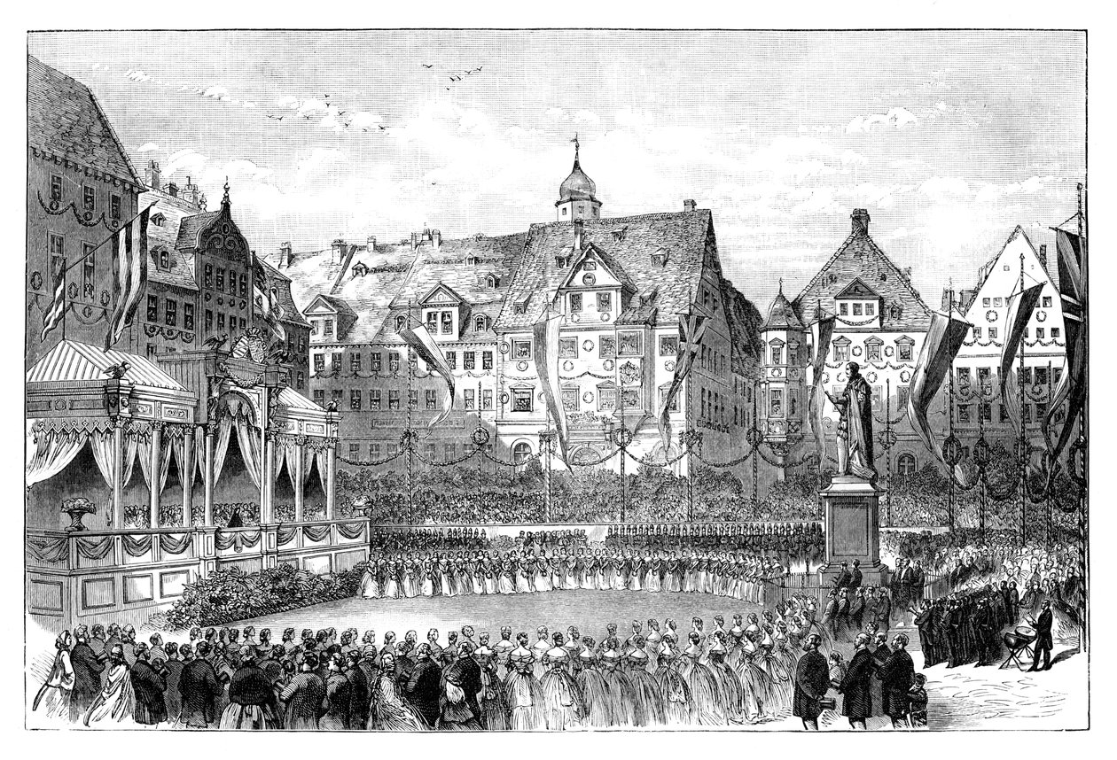La reine Victoria dévoilant une statue du prince Albert, Cobourg, Allemagne, 1865 - Unbekannt