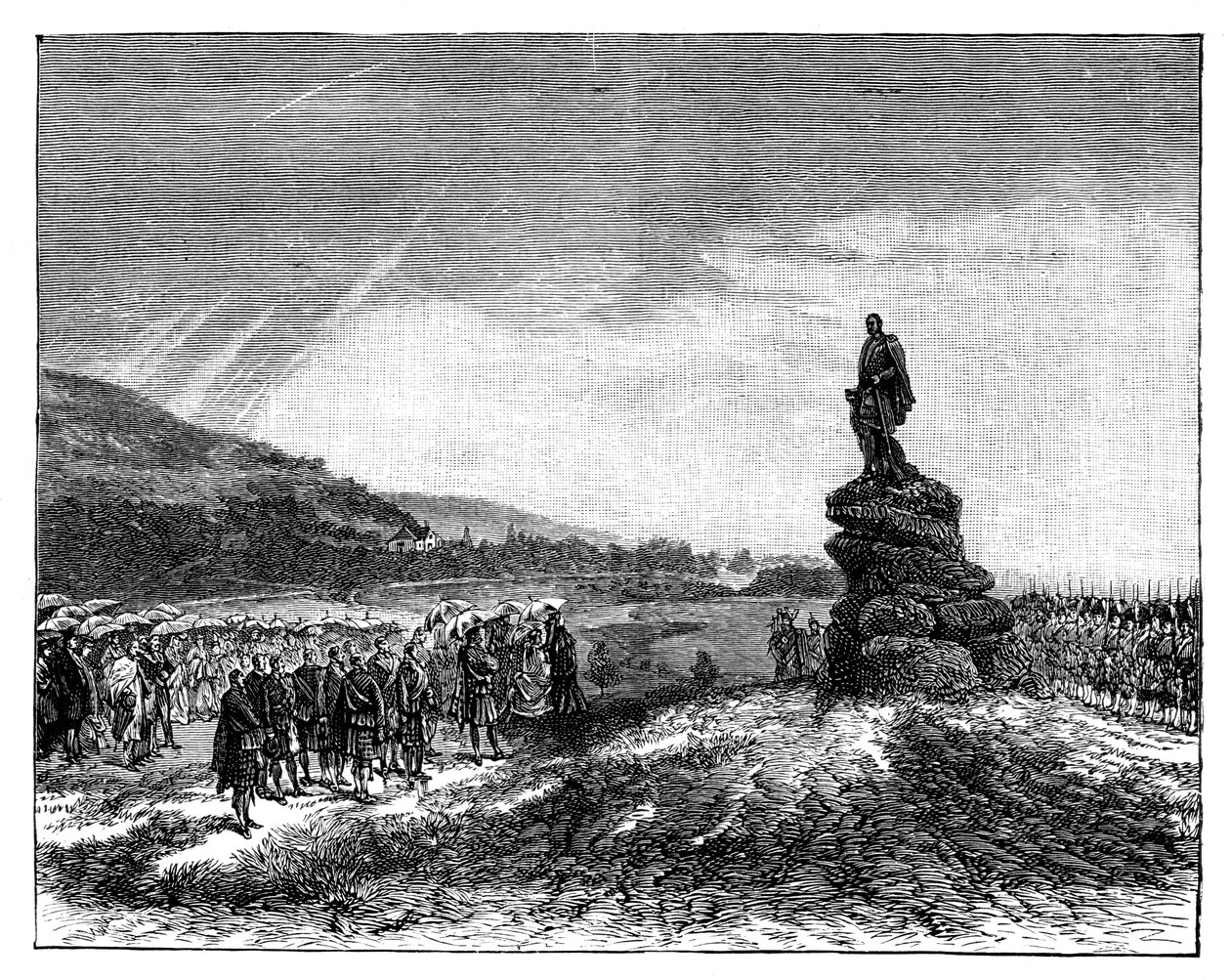 La reine Victoria dévoilant une statue du prince Albert à Balmoral, Écosse, 1860s - Unbekannt