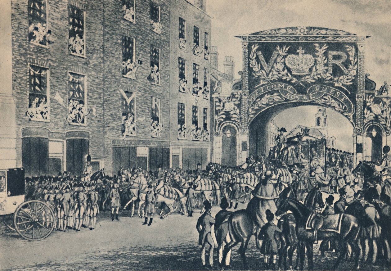 Entrée de la reine Victoria dans la ville en route vers le Guildhall, 9 novembre 1837 - Unbekannt