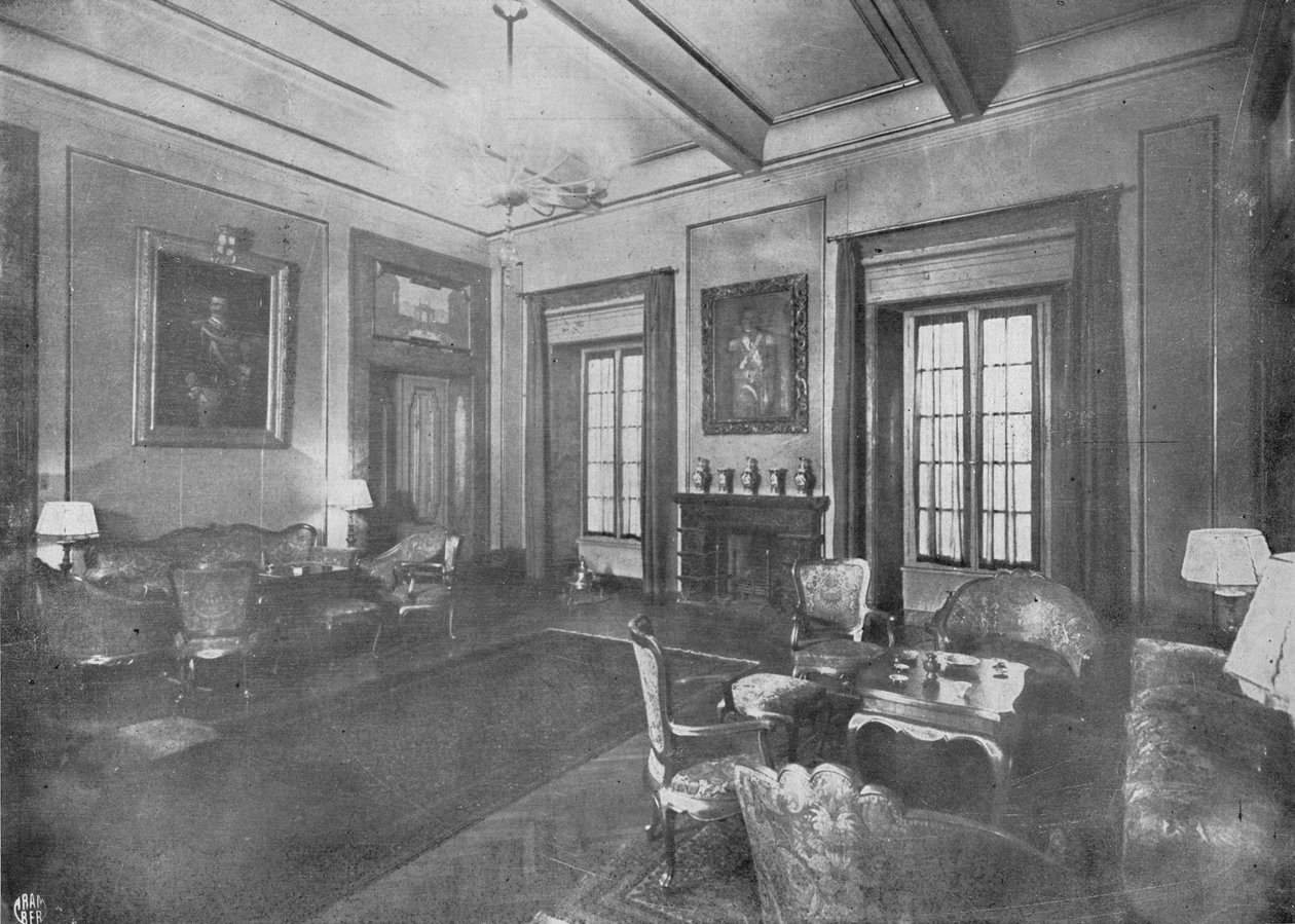 Salle de réception pour la visite du roi Victor Emmanuel III et de la reine Elena d