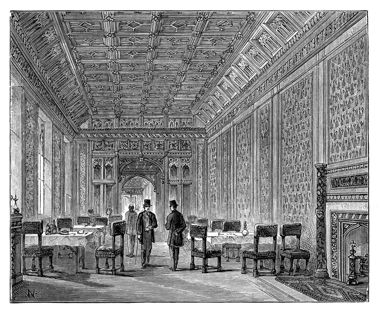 Salle de rafraîchissement, Chambre des Lords, Palais de Westminster, Londres, vers 1888 - Unbekannt