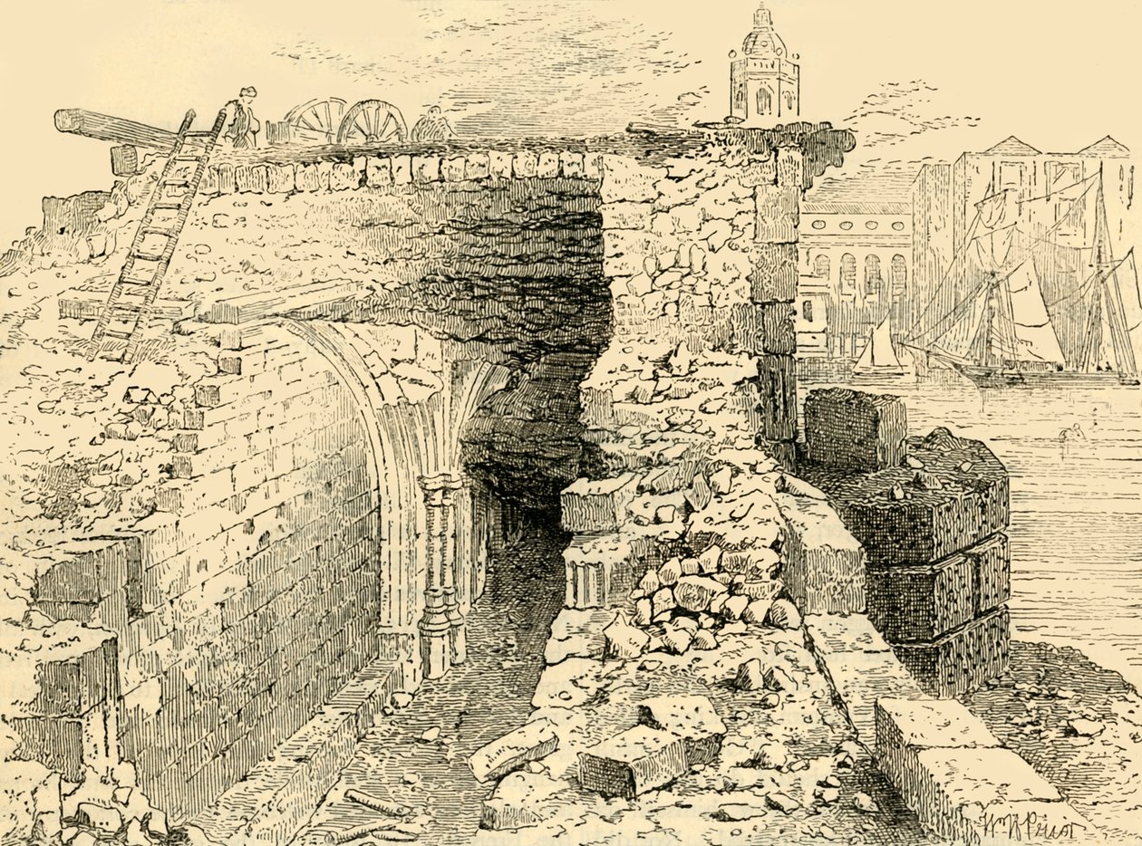 Vestiges de la chapelle de Saint-Thomas, vieux pont de Londres, vers 1872 - Unbekannt