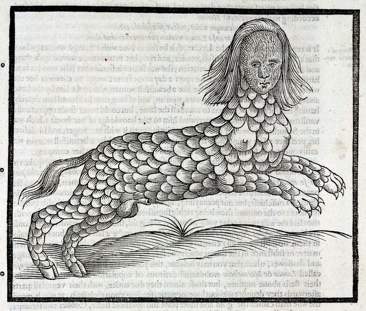 Représentation de la créature Lamia (Sybaris), Gravure tirée de "History of Four-Footed Beastes" d