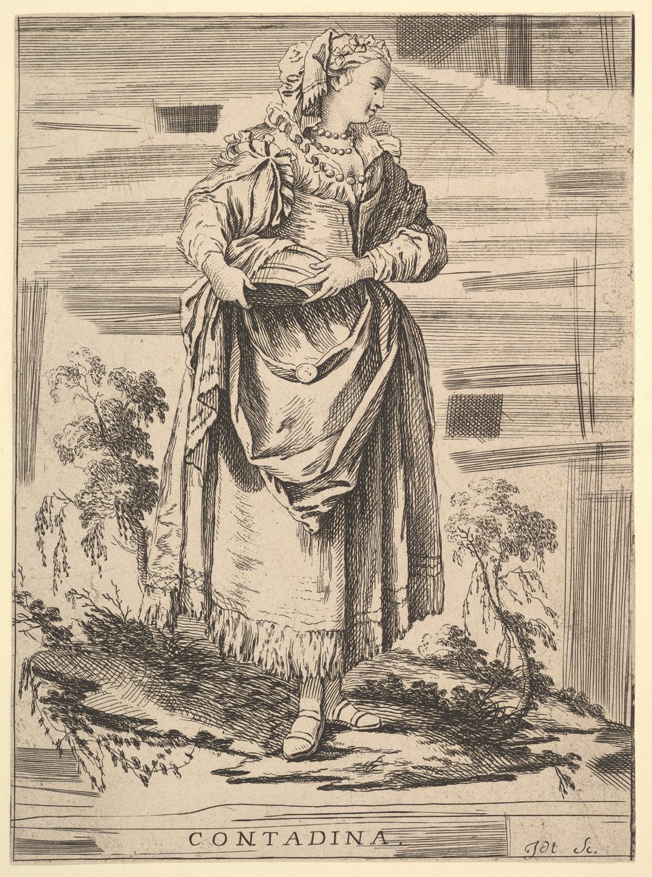 Copie inversée de Contadina, Recueil de diverses figures étrangères inventées par F...., XVIIIe siècle - Unbekannt