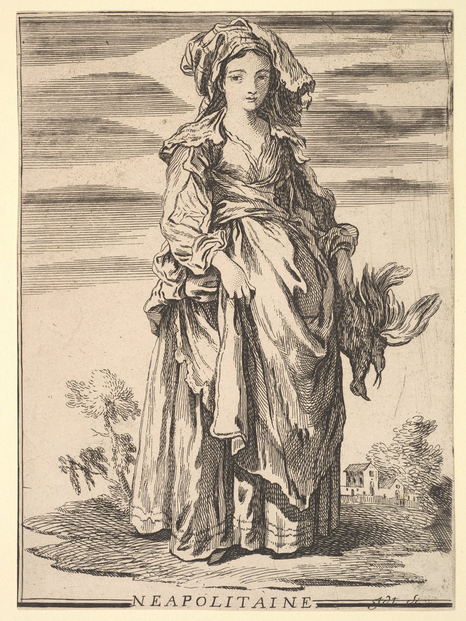 Copie inversée de Neapolitaine, du Recueil de diverses figures étrangères Inventée..., 18ème siècle - Unbekannt