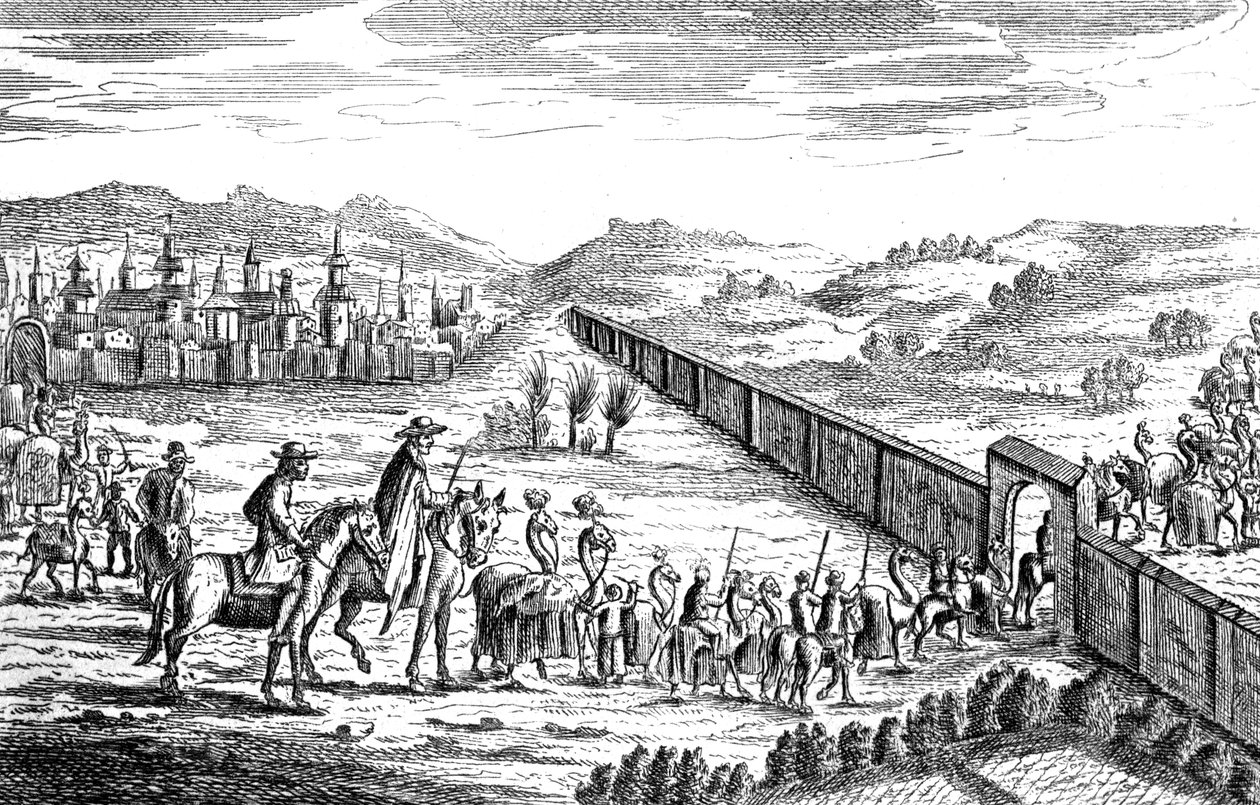 Robinson Crusoé avec la caravane moscovite, vers 1719 - Unbekannt