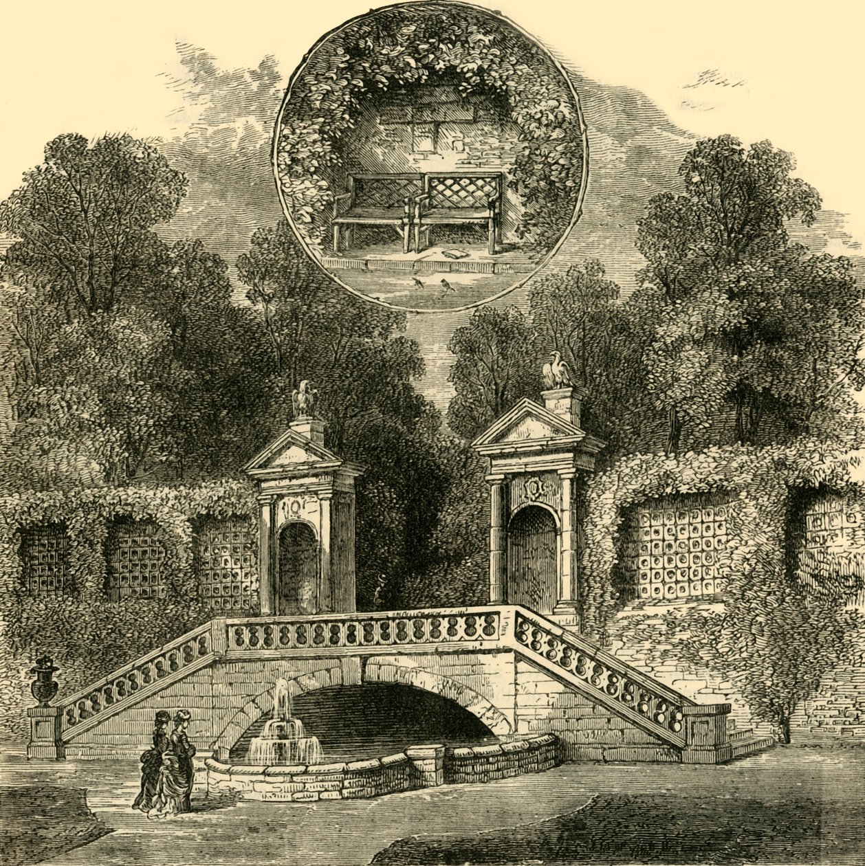 Rogers Seat et Inigo Jones Gateway, Holland House, vers 1876 - Unbekannt