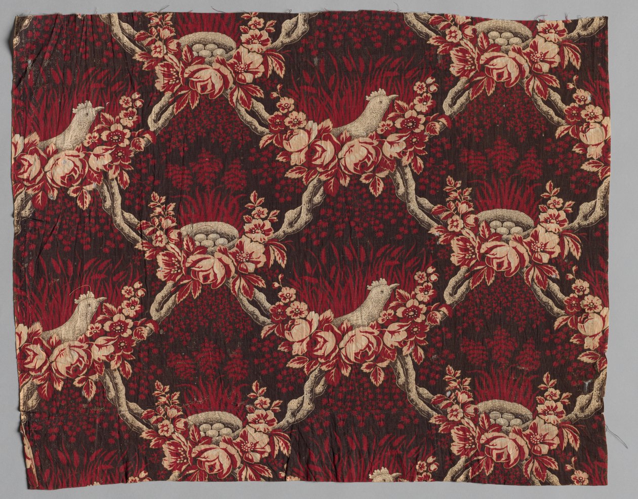 Textile en coton imprimé au rouleau, 19ème siècle - Unbekannt