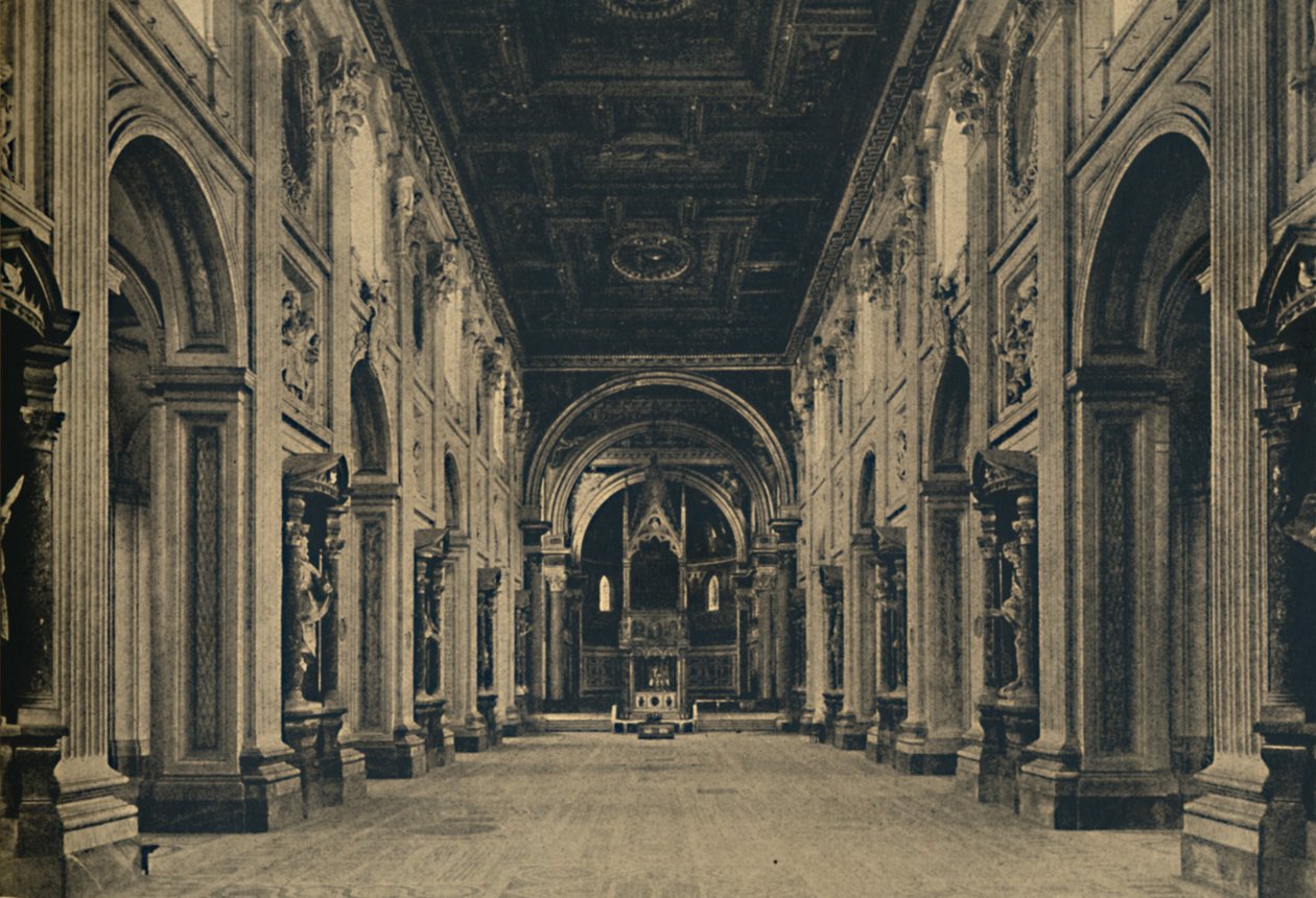 Rome - Nef principale de la Basilique Saint-Jean-de-Latran Borromini, arch. 1650, 1910 - Unbekannt