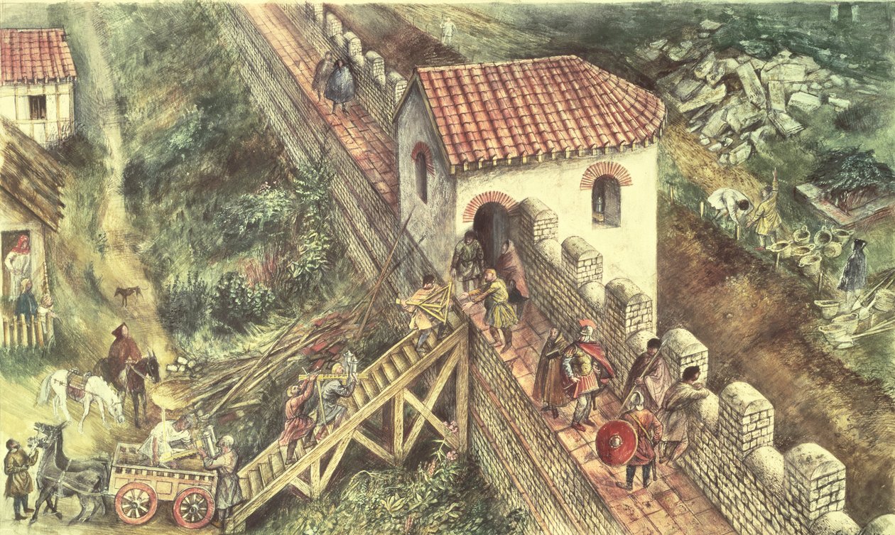 Bastion romain sur le mur de la ville, Londres, 4ème siècle - Unbekannt