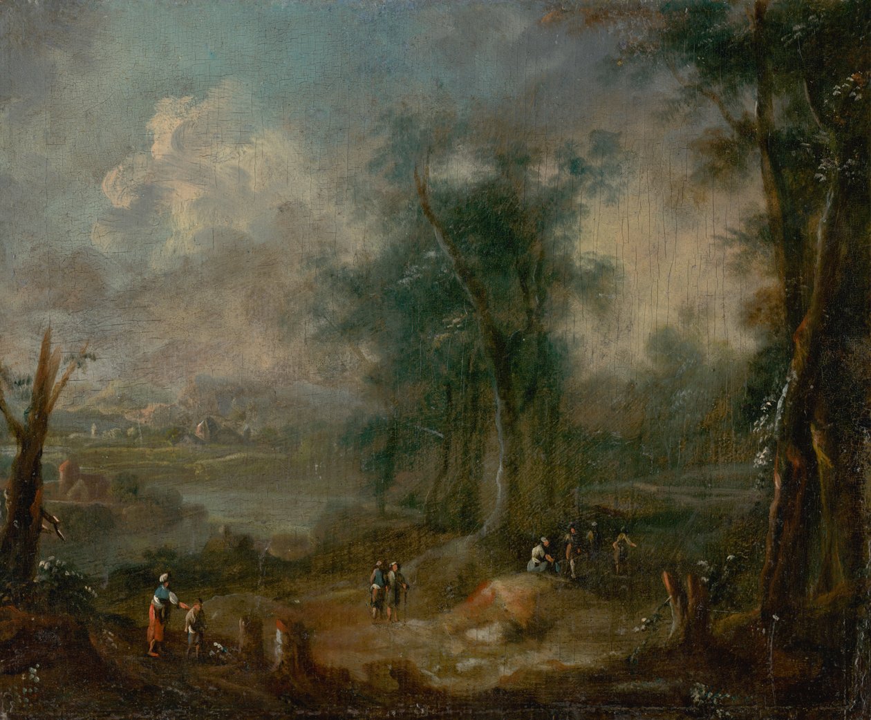 Paysage romantique avec personnages - Unbekannt