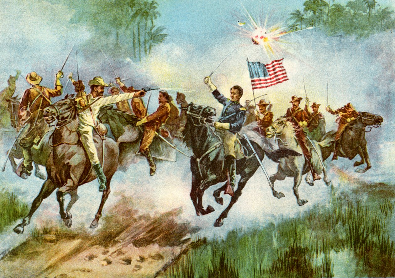 Les Rough Riders chargeant un avant-poste espagnol, Cuba, Guerre hispano-américaine - Unbekannt