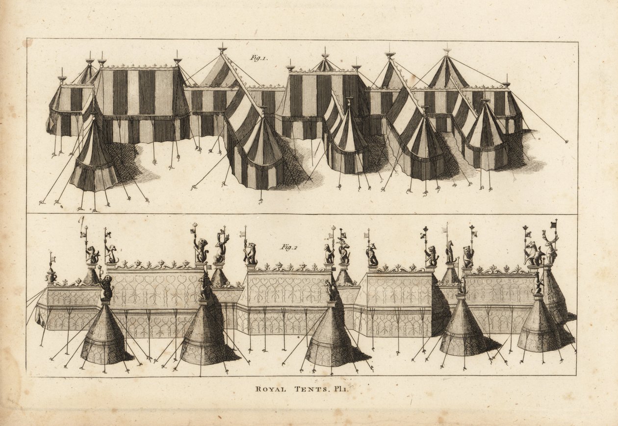 Tentes royales dressées pour la rencontre du roi Henri VIII et du roi François Ier de France près d