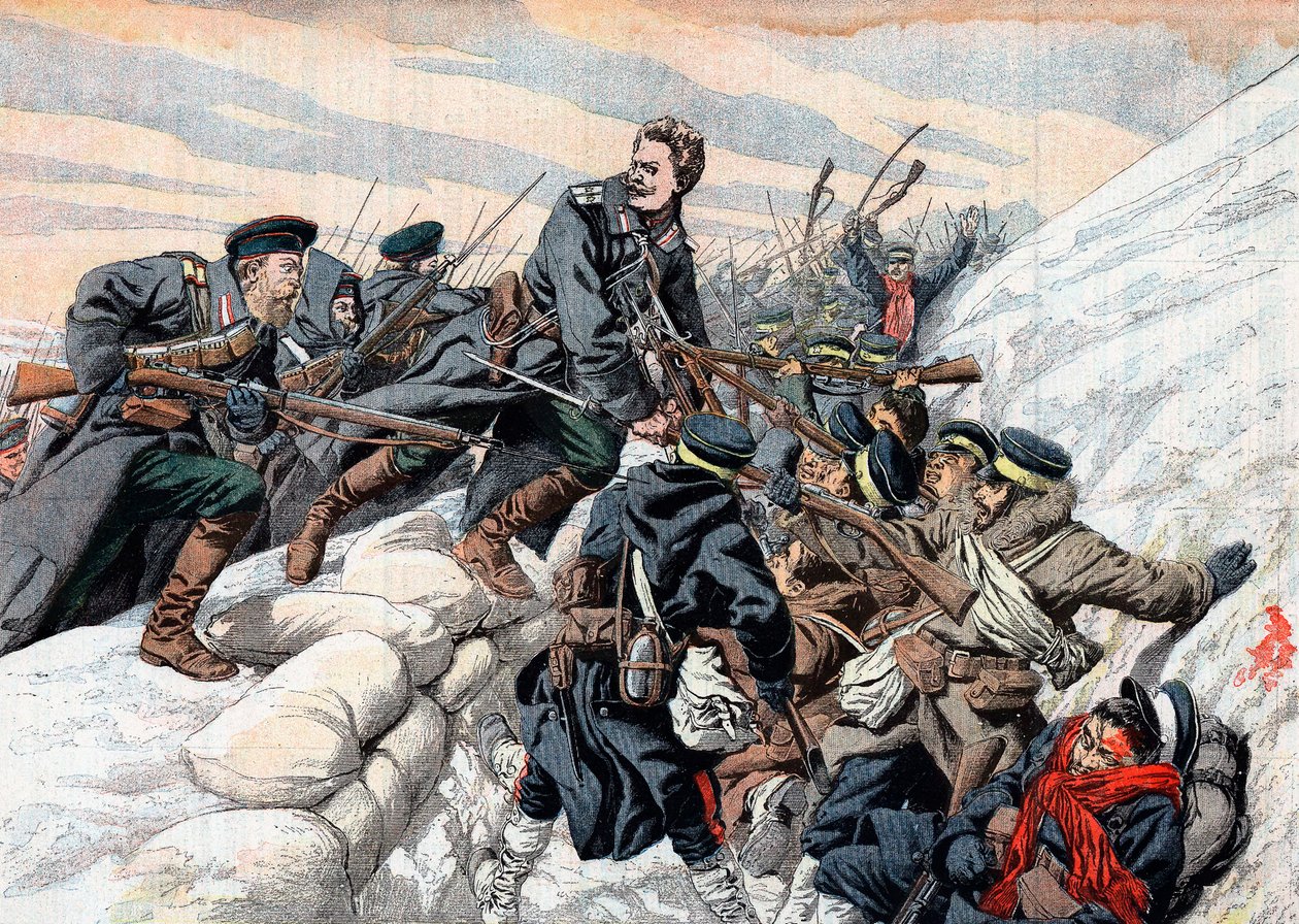Attaque russe sur les tranchées japonaises, guerre russo-japonaise - Unbekannt