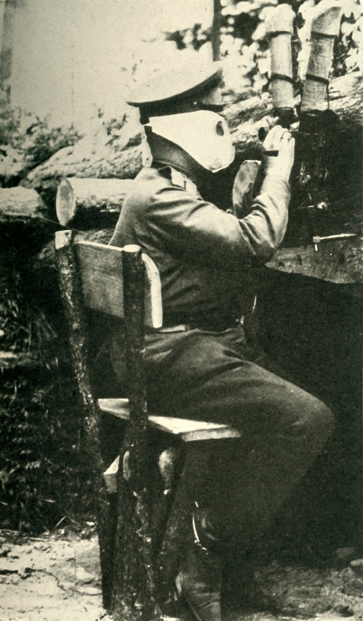 Soldat russe utilisant un fusil périscope, Première Guerre mondiale, 1914-1918 - Unbekannt