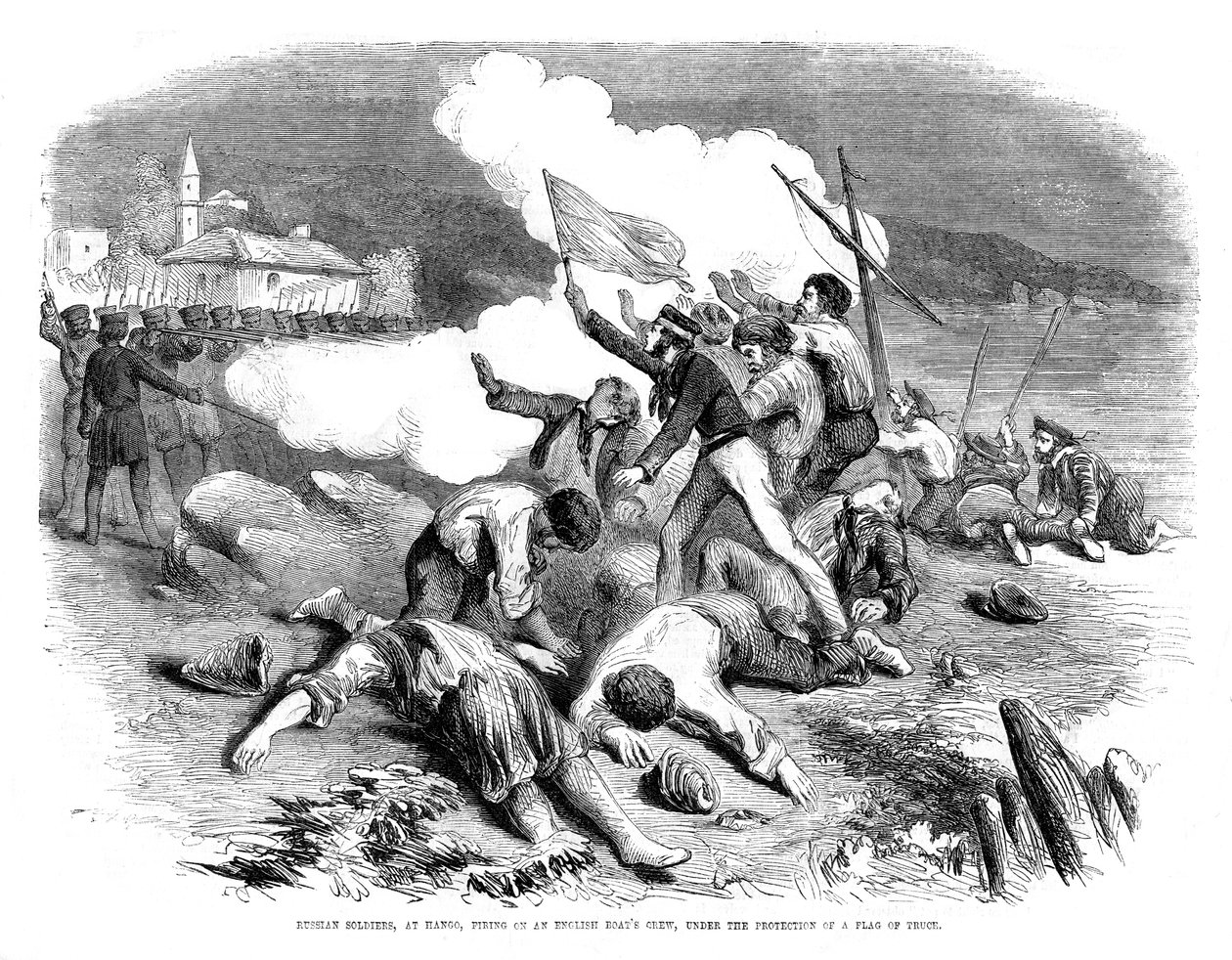 Soldats russes tirant sur l