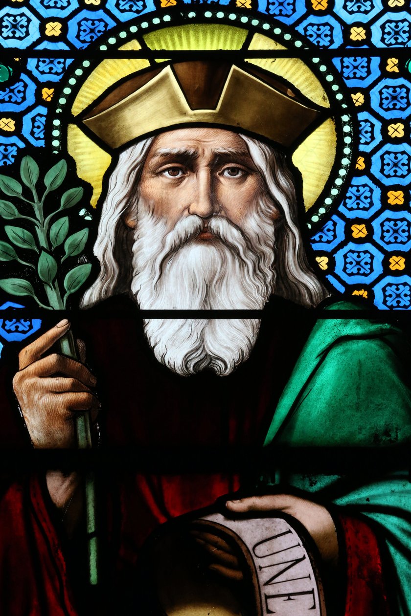 Église du Sacré-Cœur. Vitrail. Isaïe était le prophète juif du 8ème siècle avant notre ère qui a donné son nom au Livre d