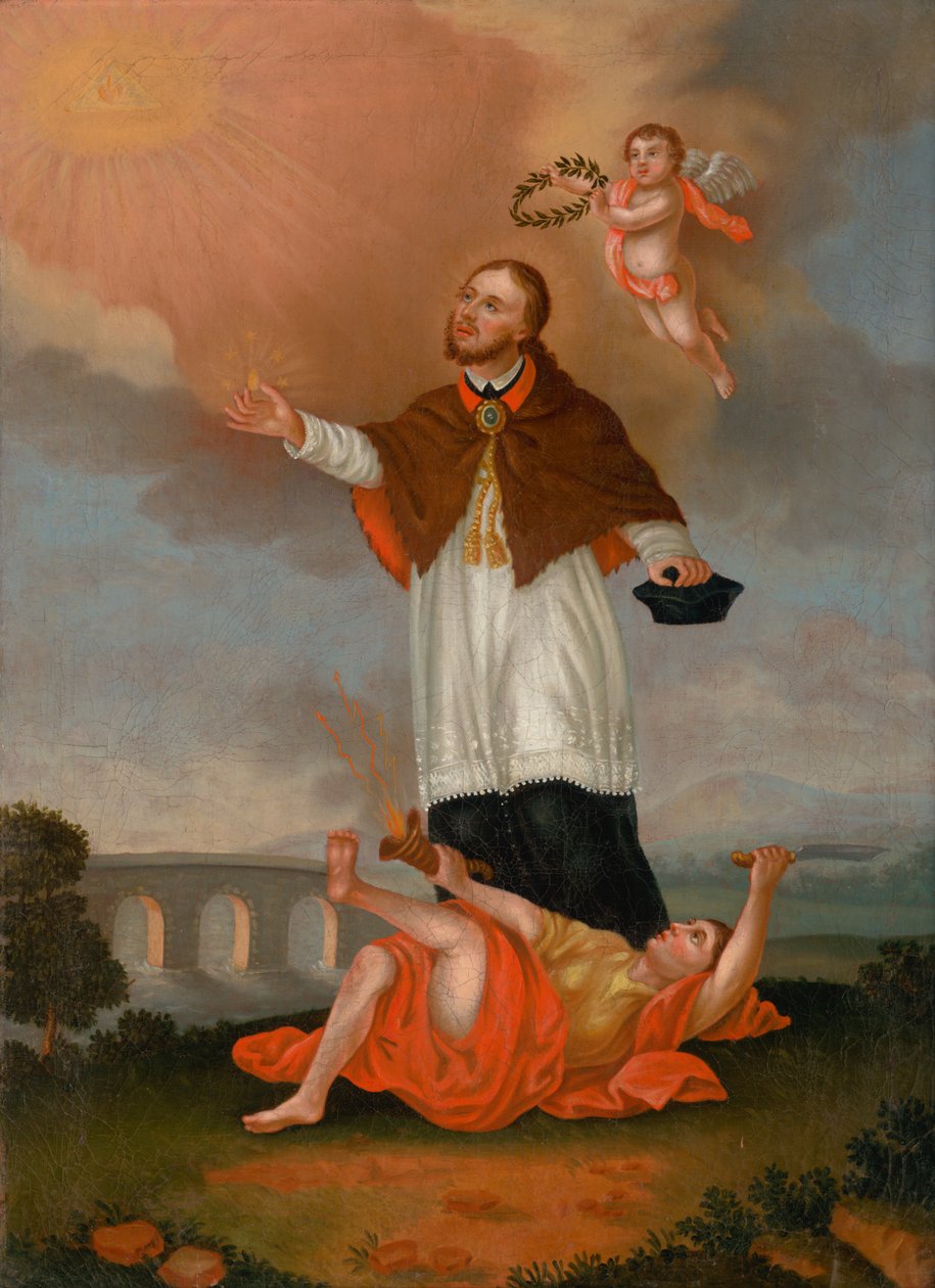 Saint Jean de Népomucène glorifié par les anges - Unbekannt