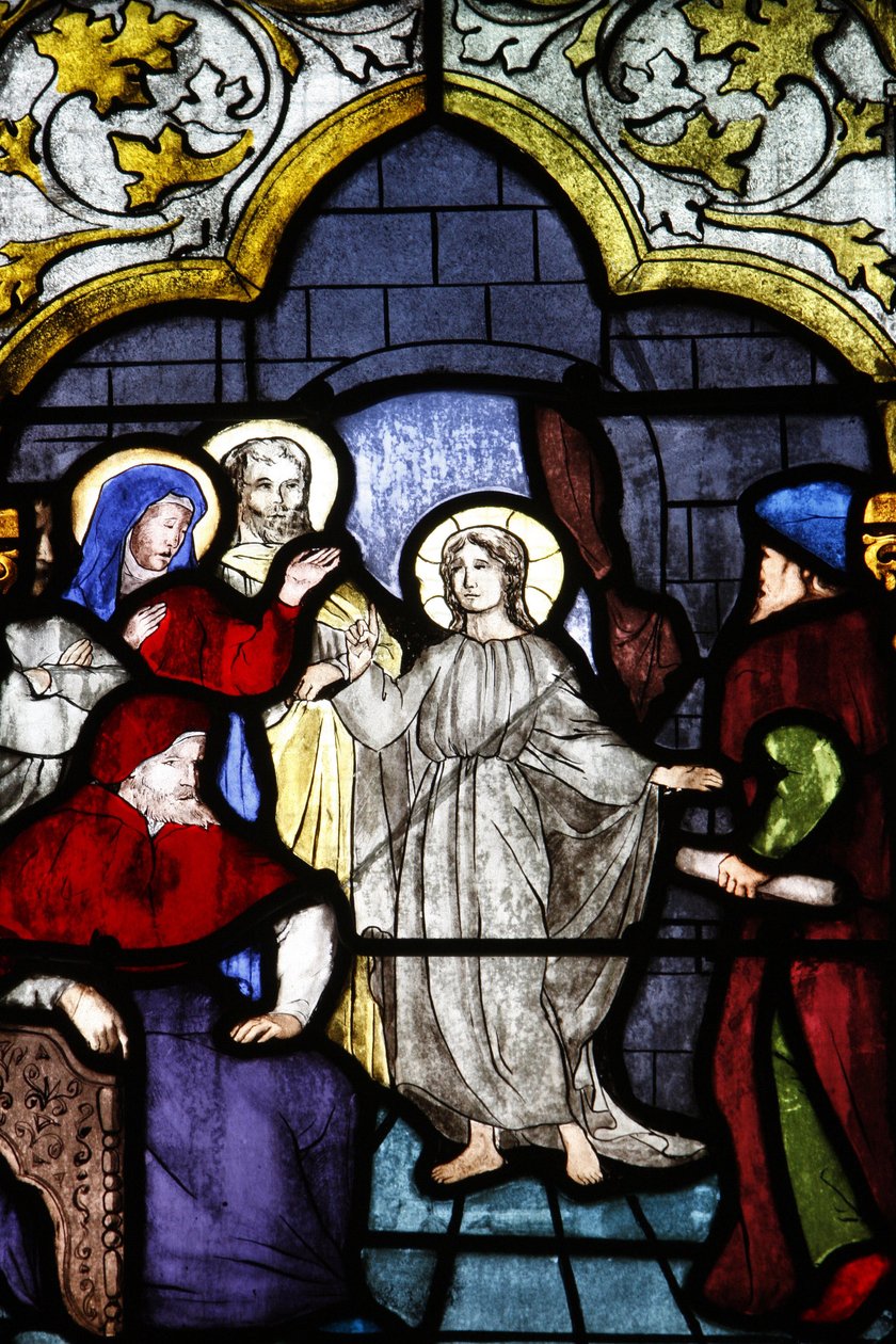 Cathédrale Saint-Corentin, Quimper Vitrail : Jésus et les docteurs de la loi, Quimper, France - Unbekannt
