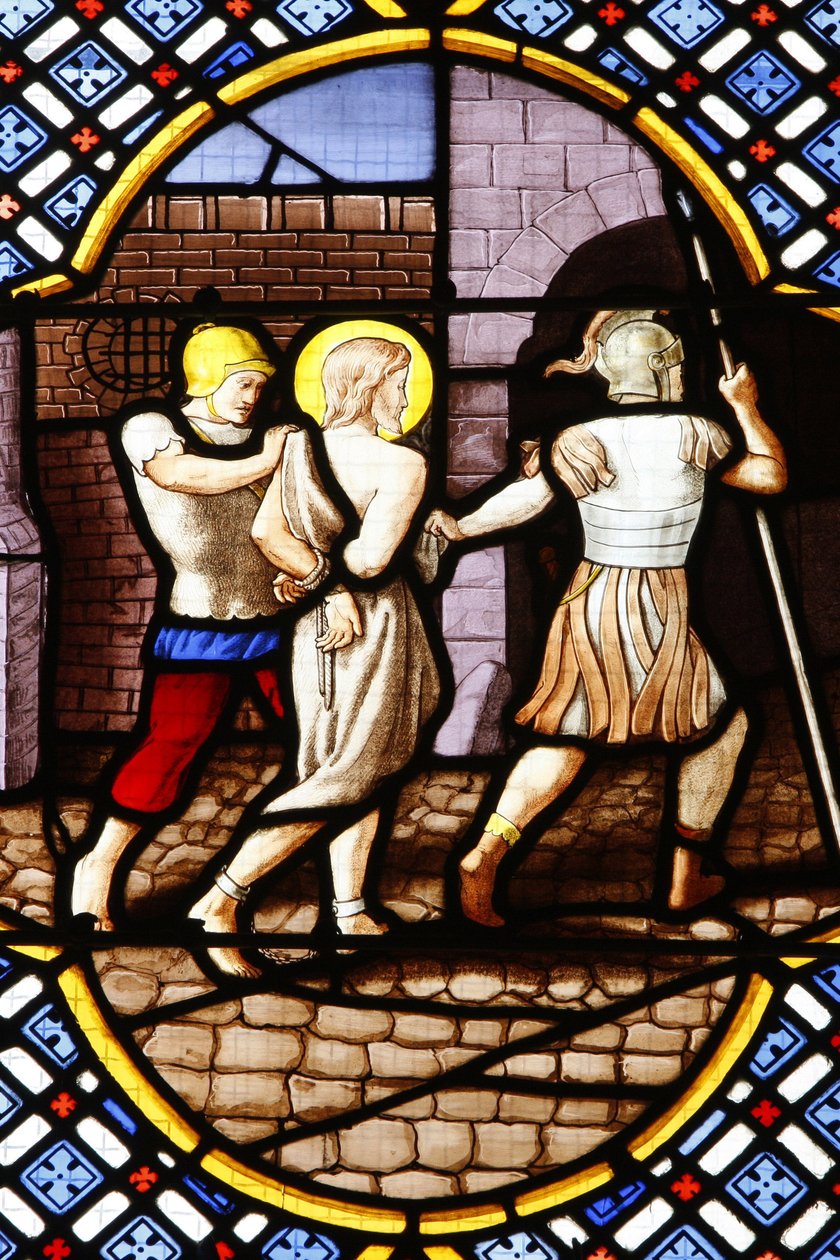Cathédrale Saint-Corentin, Quimper. Vitrail : Saint Jean-Baptiste arrêté, Quimper, France - Unbekannt
