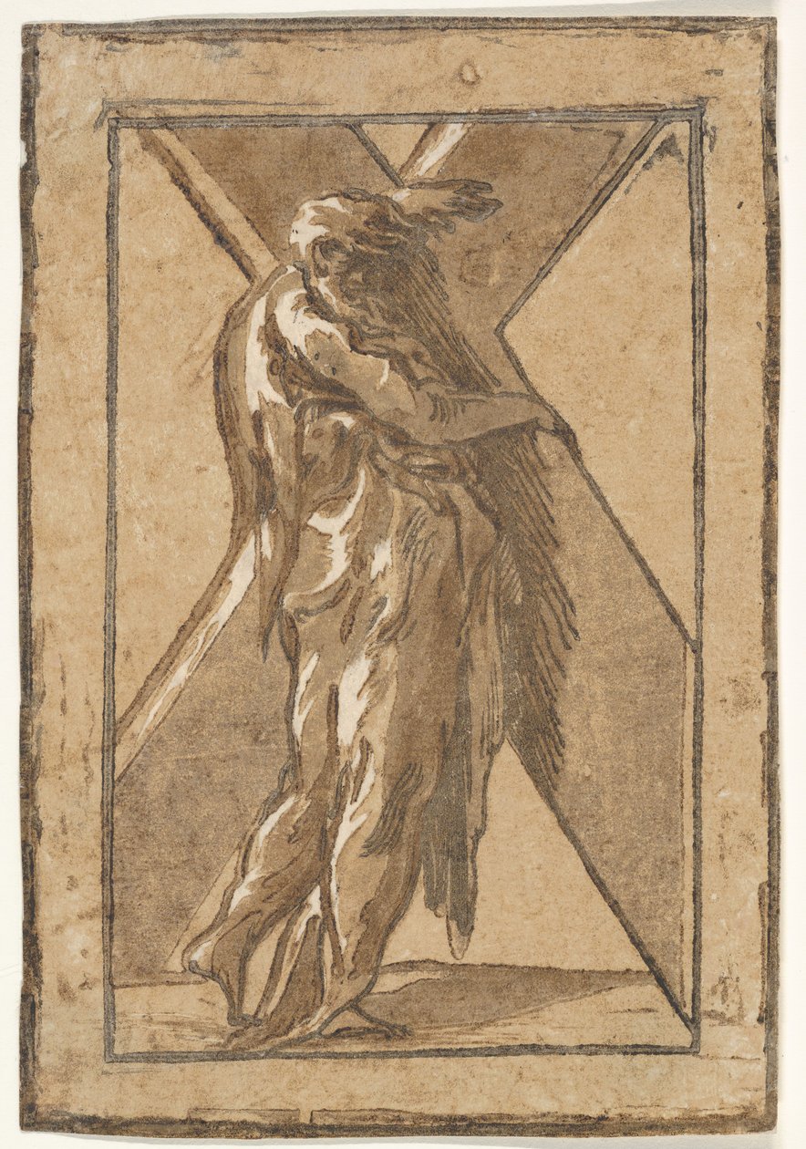 Saint André tenant une grande croix (de la série des Douze Apôtres) - Unbekannt