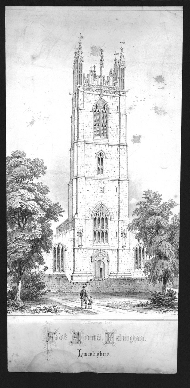 Église Saint-André, Falkingham, Lincolnshire, début du 19e siècle - Unbekannt