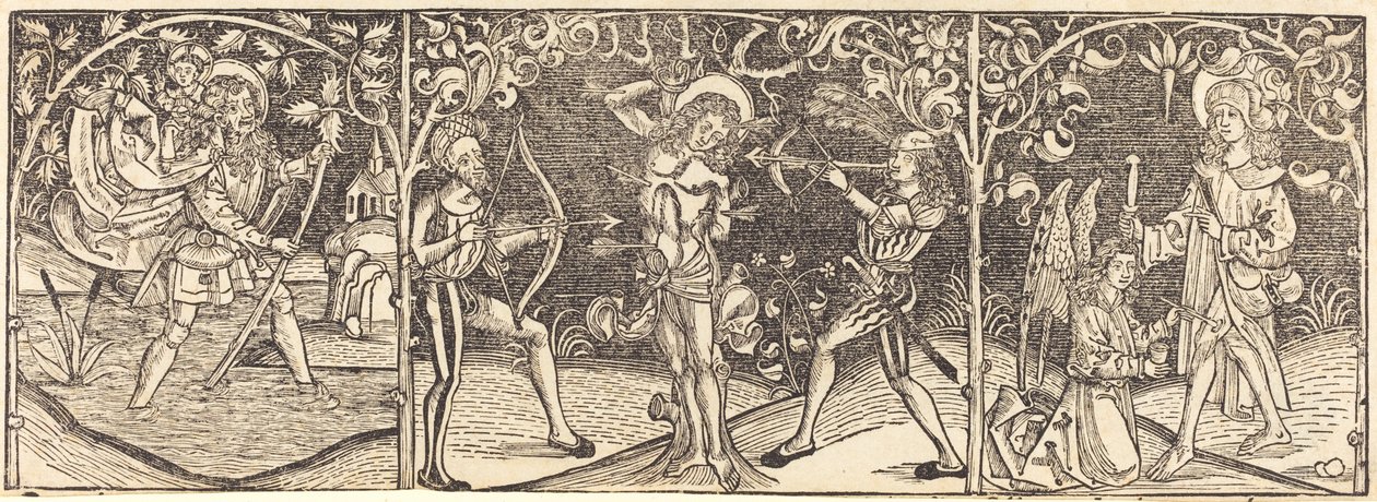 Saints Christophe, Sébastien et Roche, vers 1495 - Unbekannt
