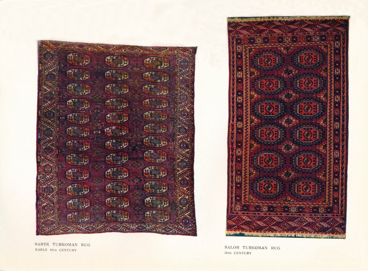 Tapis Saryk Turkoman, début du XVIIIe siècle et tapis Salor Turkoman, XVIIIe siècle - Unbekannt