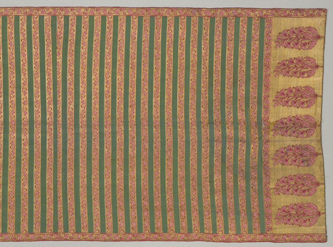 Ceinture avec flore et champ rayé, 1700s - Unbekannt