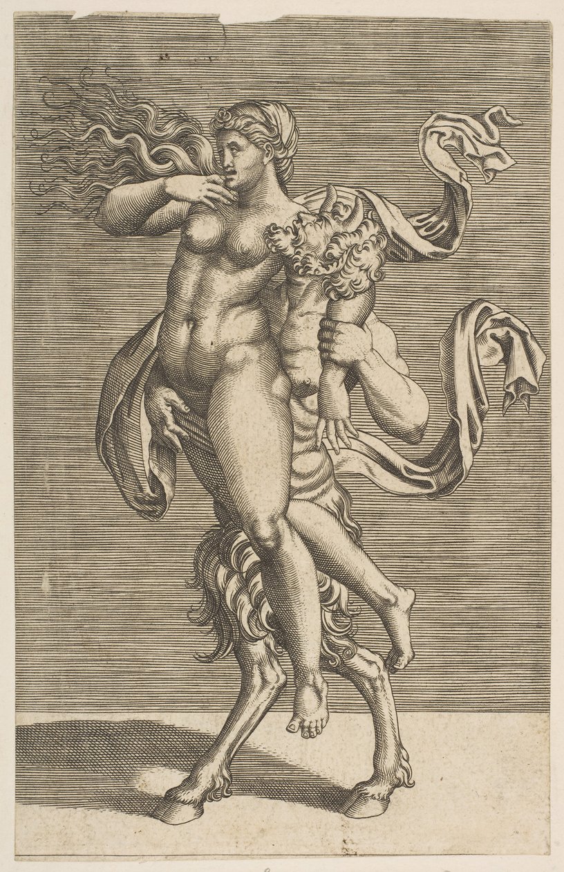 Satyre portant une nymphe retenant son bras droit, vers 1515-1600 - Unbekannt