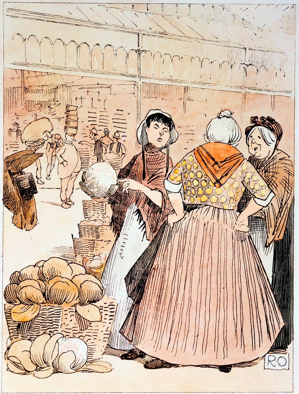 Scène au marché de fruits et légumes de Covent Garden, Londres, début du XXe siècle - Unbekannt
