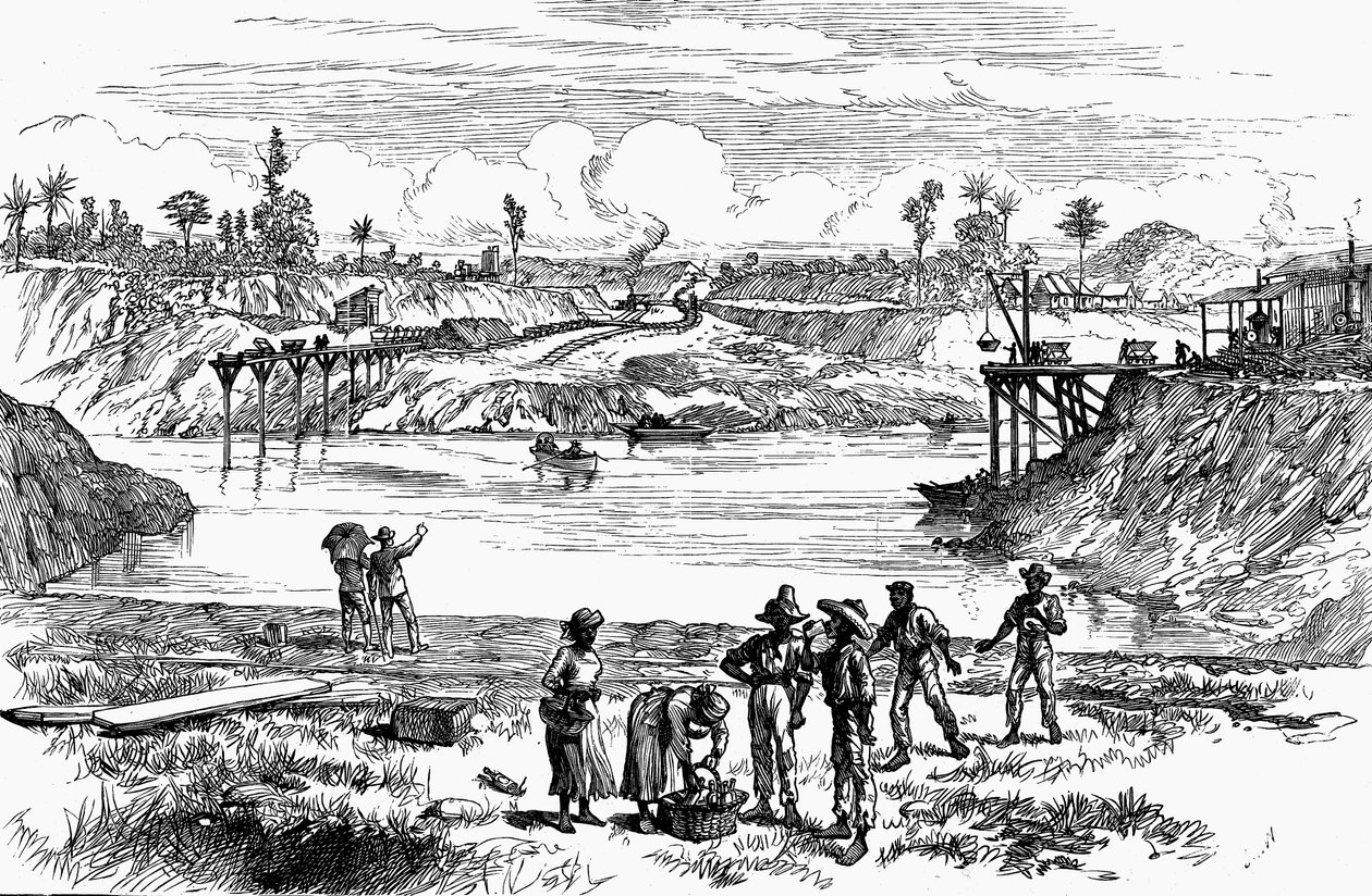 Scène de la tentative de Lesseps de creuser le canal de Panama, 1888 - Unbekannt