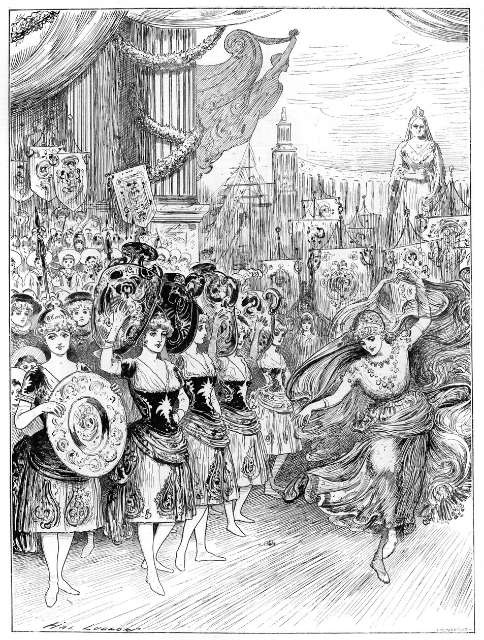 Scène de la pantomime Les Quarante Voleurs au Dury Lane Theatre, Londres, 1887 - Unbekannt