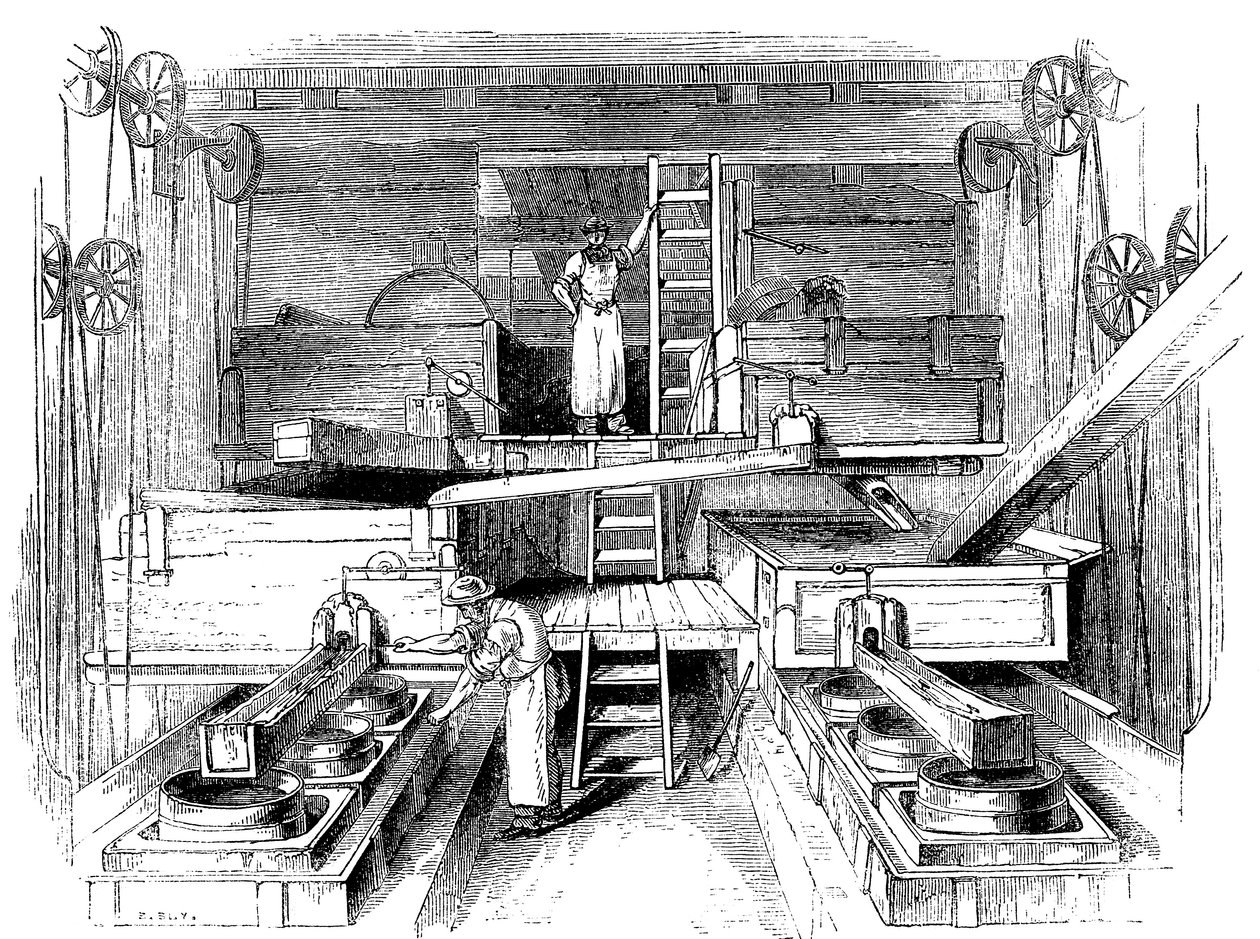 Scène dans une usine de poterie du Staffordshire, vers 1851 - Unbekannt