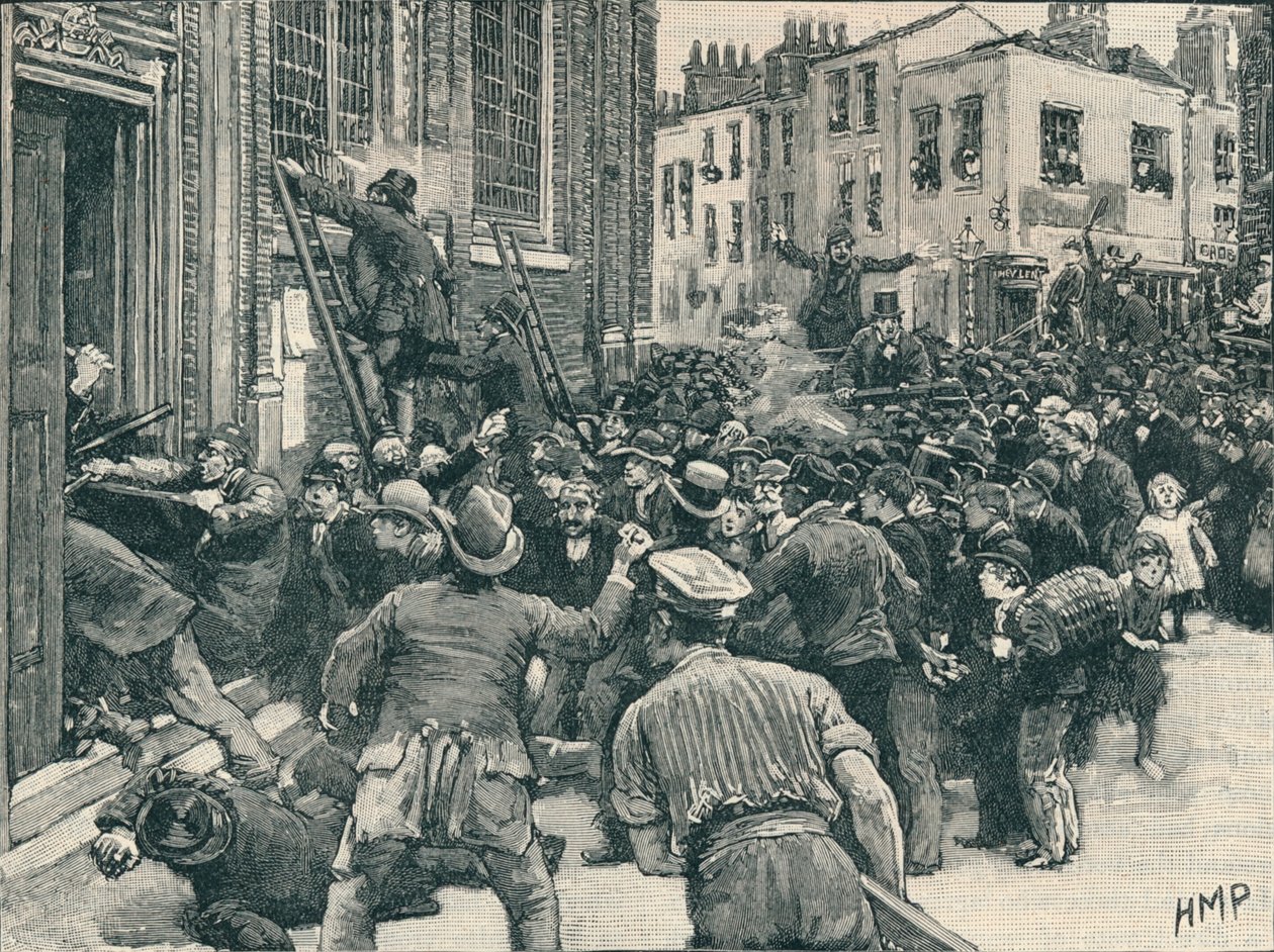 Scène des émeutes de Birmingham No Popery, 1868, 1906 - Unbekannt